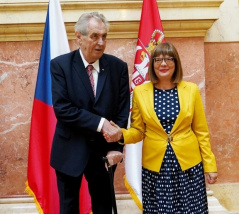 12 September 2019 National Assembly Speaker Maja Gojkovic and Czech President Milos Zeman